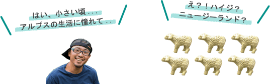 はい、小さい頃…アルプスの生活に憧れて..